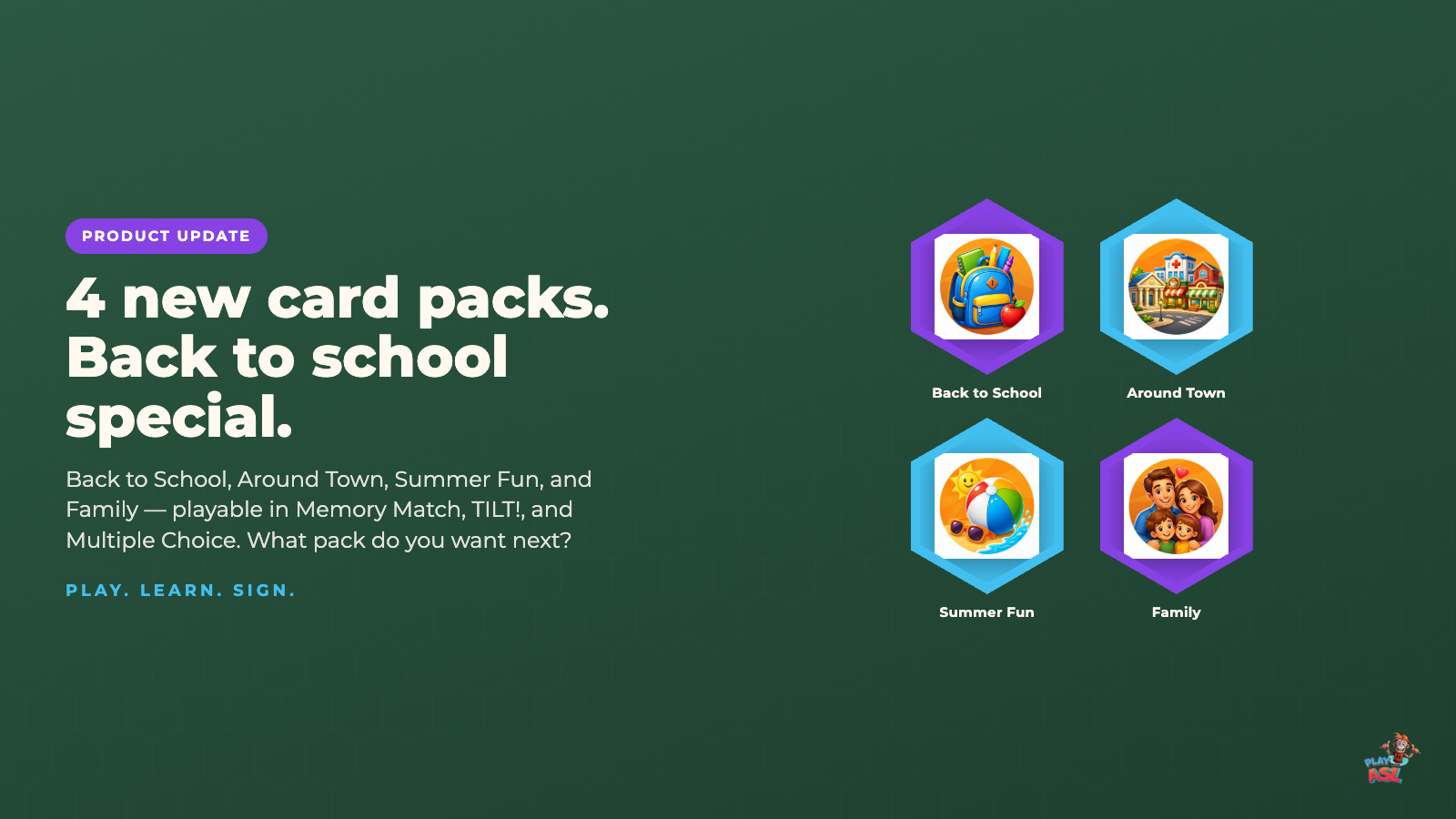 Four New Card Packs — Back to School Special