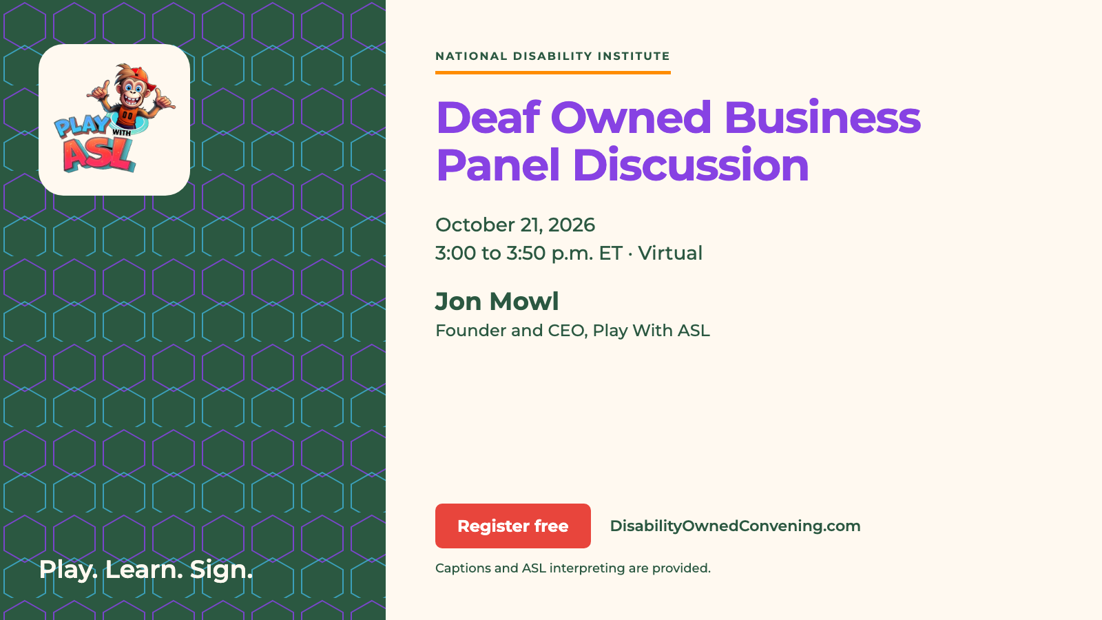 Jon Mowl on the Deaf Owned Business Panel